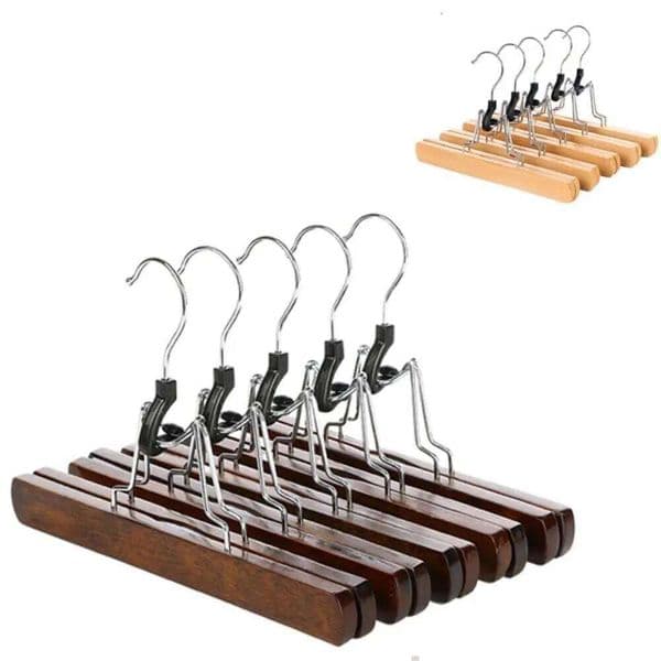 New 1PC Clothes Hanger Woodiness Retro Color Horse-face Skirt Rack Non-slip Storage Log Hanfu Pants Hook 26Y0227
