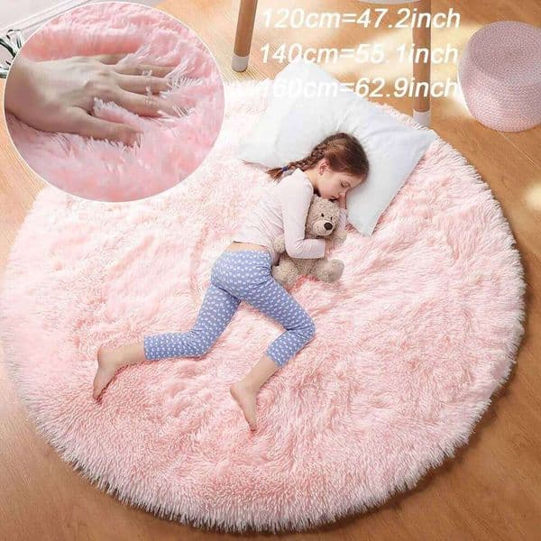 Super Soft Plush Round Mat Fluffy White Carpets For Living Home Decor Bedroom Kid Room Decoration Salon Thick Pile Rug H260227