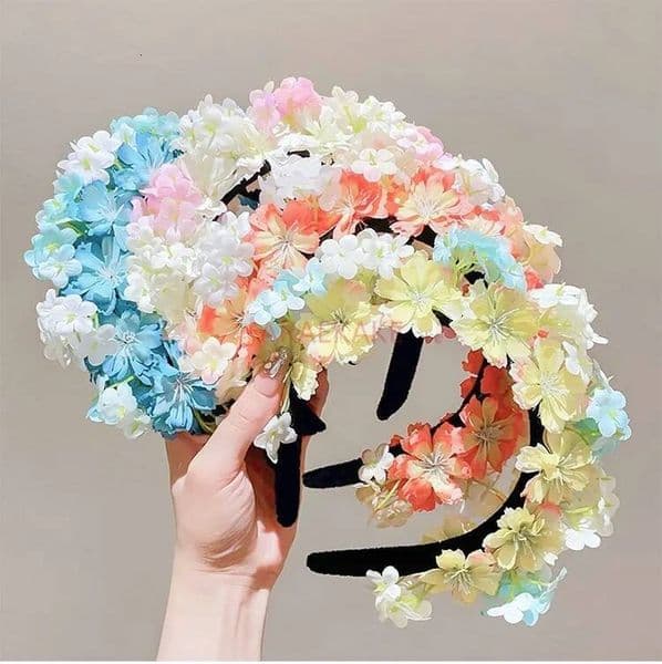 Bestseller 1PCS Colorful Fairy Wreath Women's New Headcloth Flower Headband Children's Headflower Headwear Hair Accessories ddmytues