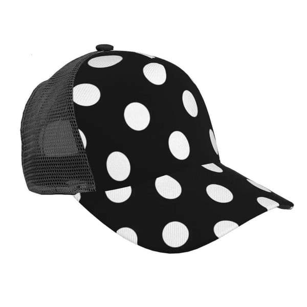 Mesh Baseball Cap Men Women Black White Polka Dot Dad Unisex Hip Hop Outdoor Hat Gorras Z260226