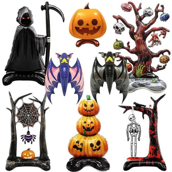 Bestseller Decoration Foil Pumpkin Ghost Dead Tree Bat Balloon Horror Halloween Party Deccor Supplies Inflatable Kid Gift ddmytues