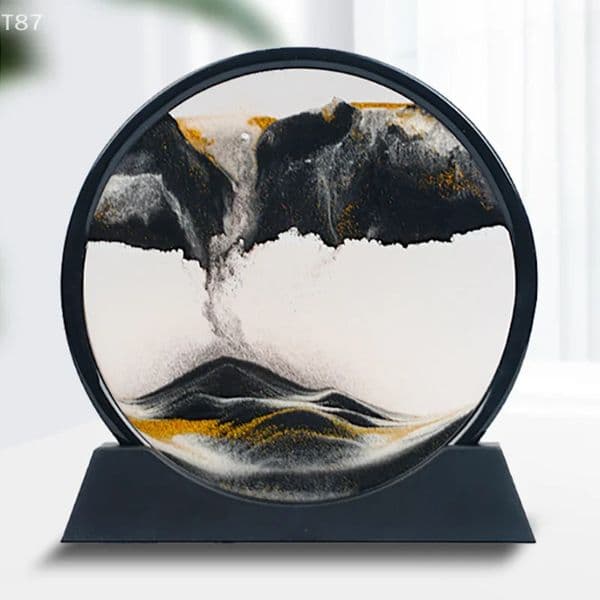 Office Home Decor 3D Extract Hourglass Quicksand Moving Sand Art Picture Round Glass Deep Sea Sandscape Craft Flowing Painting 260208