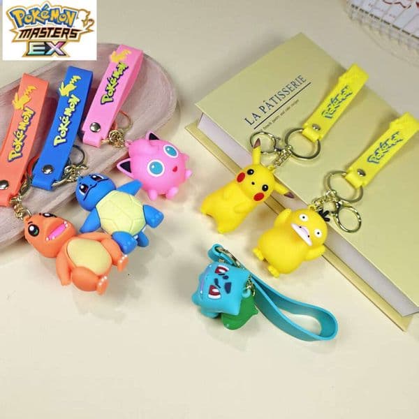 Street stall Pokmon cartoon Pikachu key pendant, Gengar plush toy keychain, small gifts wholesale W260227