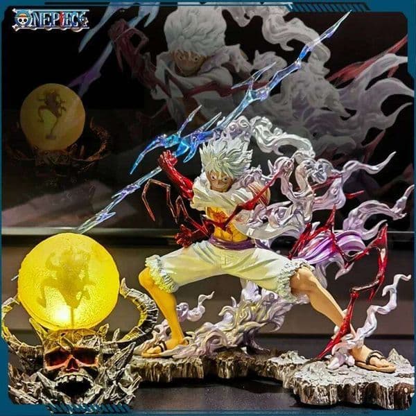 One Piece Nika Figure Luffy Sun God Gear 5 With Light Ball 28cm Action Figurine PVC Statue Model Collection Decora Toy Gif L260227
