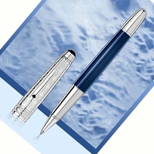 Luxury Designer Pen Wholesale Special Edition Around The World In 80 Days 163 Rollerball Ballpoint Pen Blue And Black montblanck pen Resin Office School Writing 0