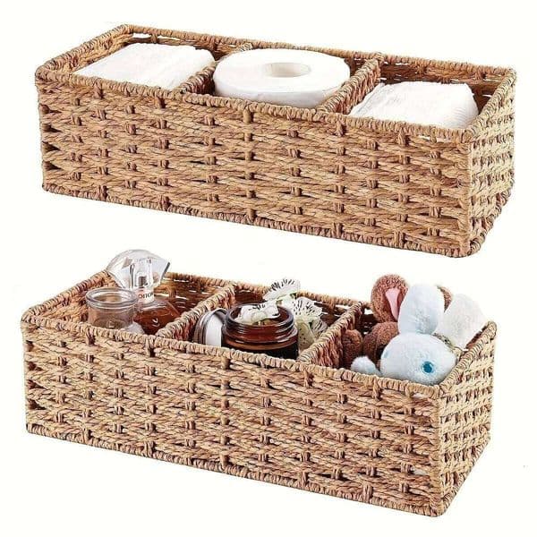 Handmade Paper Rope Box, Toilet Tank Top Tissue Rack, Bathroom Basket, Cosmetics Storage, Storage Box 26Y0228