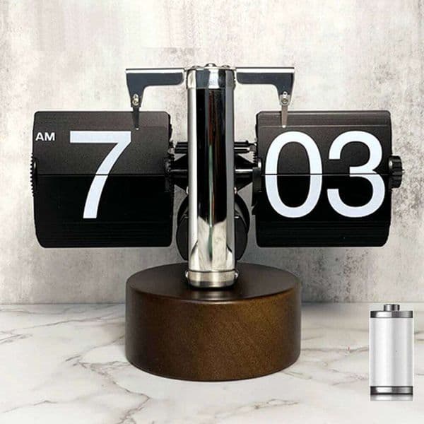 Automatically Flipping Clock with Time Page Turning.Full Sense of Technology.For Home Decoration.Battery Included as Gift 26W0228