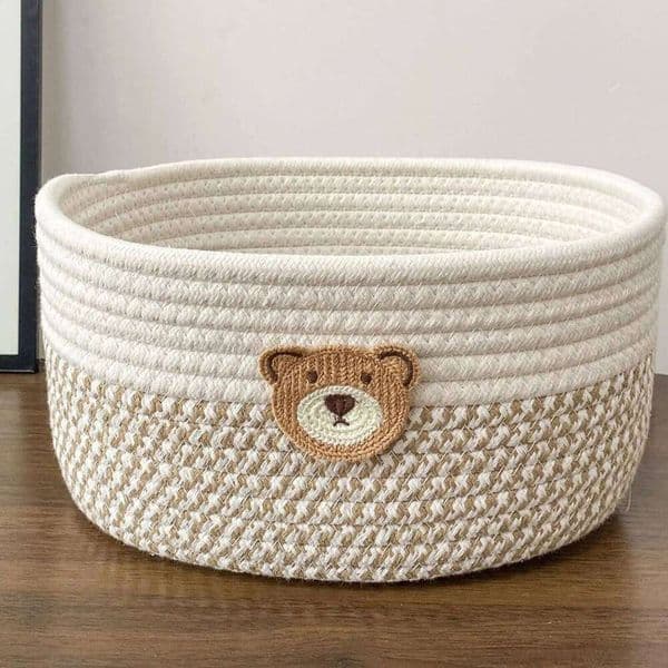 Cotton Rope Storage Basket Woven Organizer Bin 25x18cm household cosmetic hairpin deposit container Book toy classification case 26Y0228
