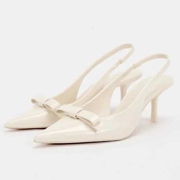 Summer High Heeled Sandals for Women Elegant Bow Decoration Fashion Party Wedding Slingback Sexy Stiletto Ladies Dress Shoes K260228