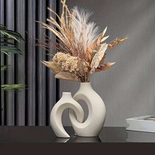2pc ceramic vase artwork, living room bedroom study cafe and other decorations, Christmas gifts. 26W0228