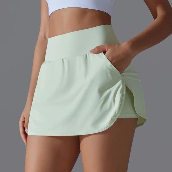 Outdoor Sports Yoga Skirt Badminton Tennis Skirt High Waist Breathable Sweat Skirt Active Athletic Yoga Fitness Skirt Short 260227BJ