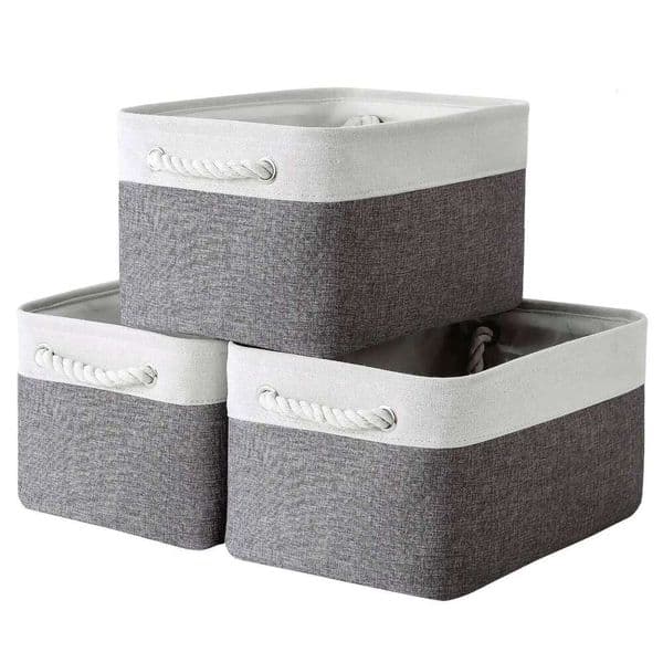 Folding Linen Storage Box with Handles Space-saving Cube Basket for Home Supplie Baby Toys Clothes Books Organizer 26Y0228
