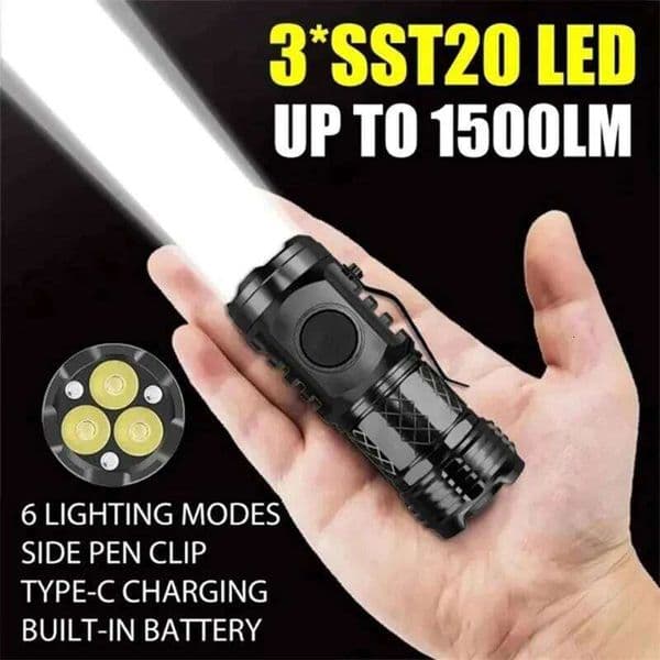 High Quality LED Flashlight 18350 Super Bright Torch Rechargeable USB Light Waterproof for Hiking Camping Z260228