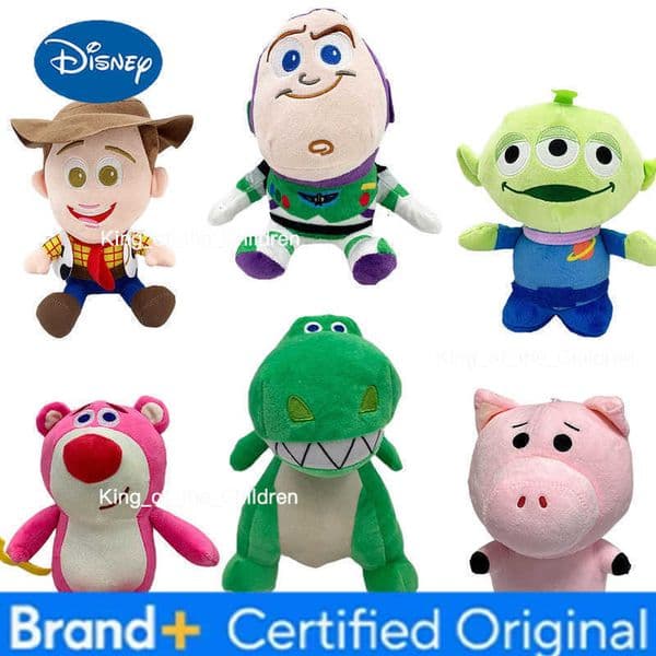 Disney Anime Toy Story Cute Woody Jessie Buzz Lightyear Forky Pig Bear Plush Toy Lovely Stuffed Cartoon Doll Xmas Gifts H260228