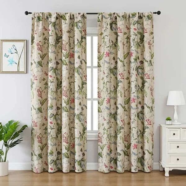 Sheer Curtains American Pastoral Print Blackout Curtain For Luxury Living RoomNoise Reduction Dustproof Blackout CurtainHome Window Curtains S260227