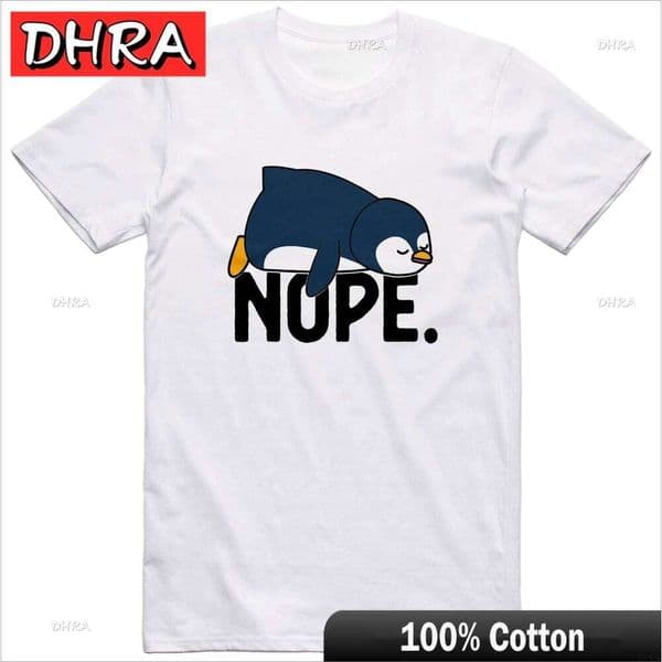 Penguin Design Regular Fit Cotton Tee Bold Graphic T-Shirts Unique Trendy Funny Shirts Tops for Gift Idea T-Shirt H260228