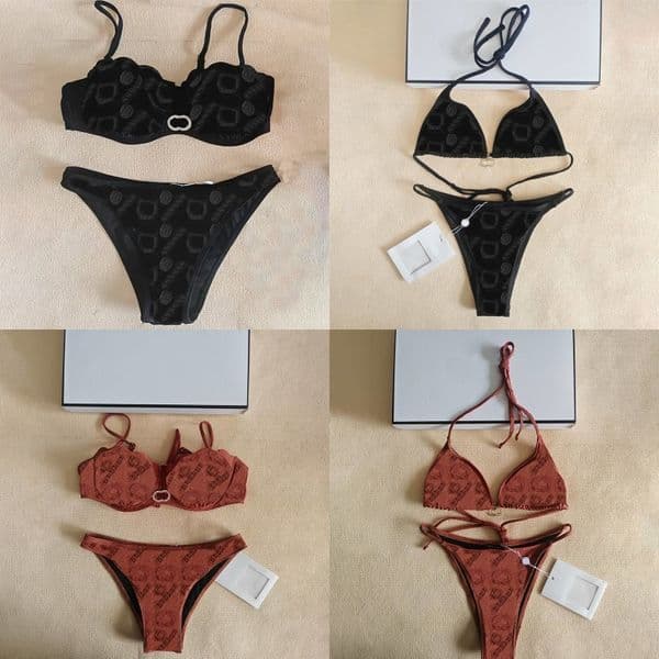 Summer Beach Bikini Women Jacquard Swimsuit Designer Bathing Suit Split Bikini Luxury Vacation Surfing Diving Swimwear