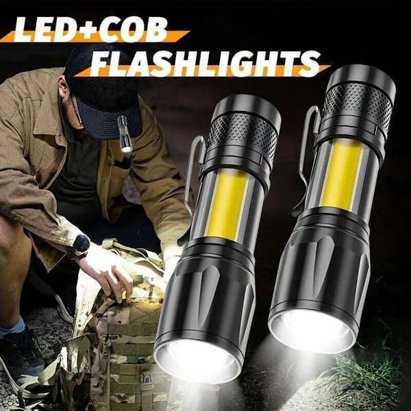 Mini LED COB+XPE Portable Torch USB Charging Camping Lantern Zoomable Focus Light Tactical Flashlight with Pen Clip Z260228