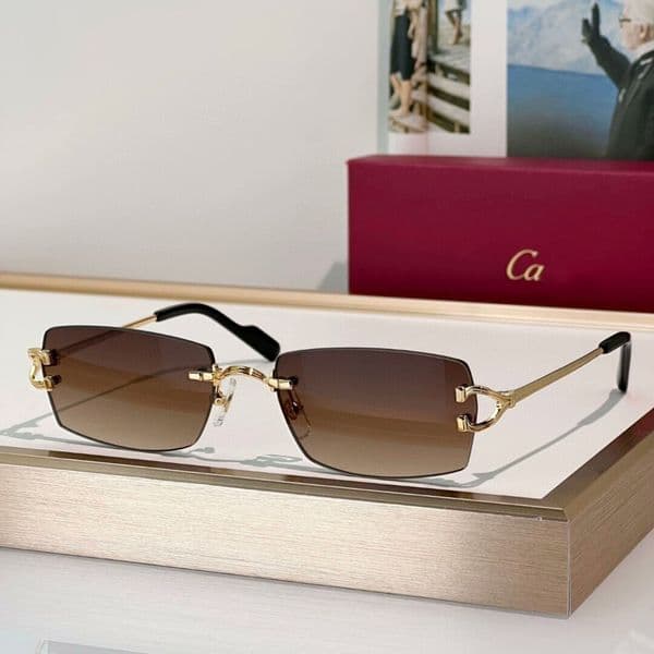 12A Designer Sunglasses For Women Metal frame frameless square lens Classic Outdoor Leisure Beach Exquisite man Sunglassess
