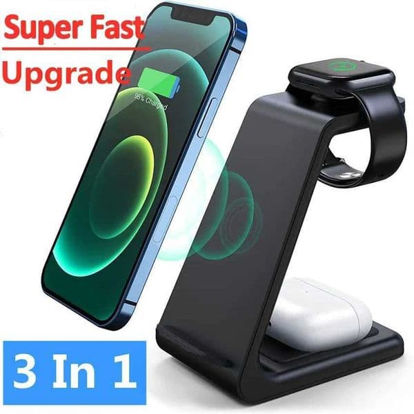3 in 1 Wireless Charger Stand Fast Charging Dock Station for iPhone 15 14 13 12 11 X 8 Watch 8 7 6 iWatch Airpods Pro X260228
