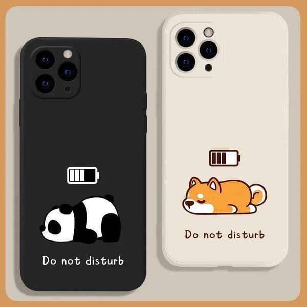 Funny Sleep Panda Dog Phone Case For iPhone 17 14 15 12 11 13 16 Pro Max Mini 7 8 Plus SE Cute Animal Clear Cover Skin Fundas 26Y0228