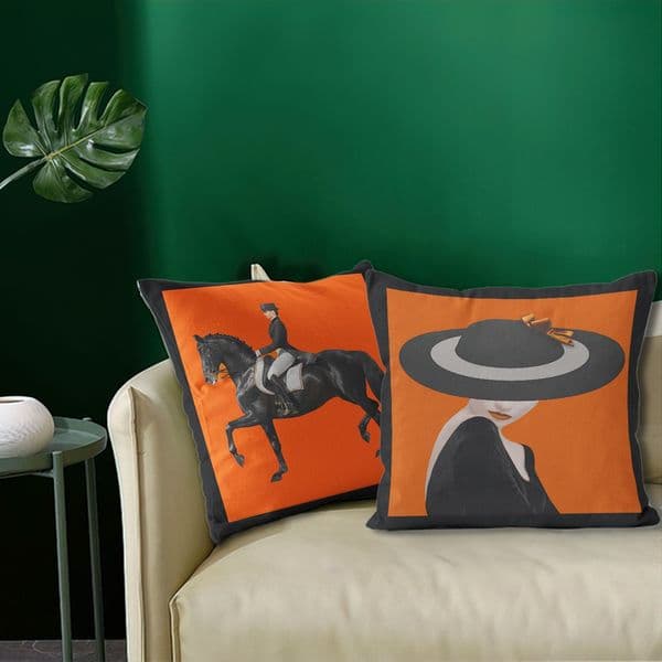 Designer Solid Color Pillowcase 45x45 Cotton Linen Cushion Cover with Zipper for Home Salon Sofa Car Chair Decoration Logo