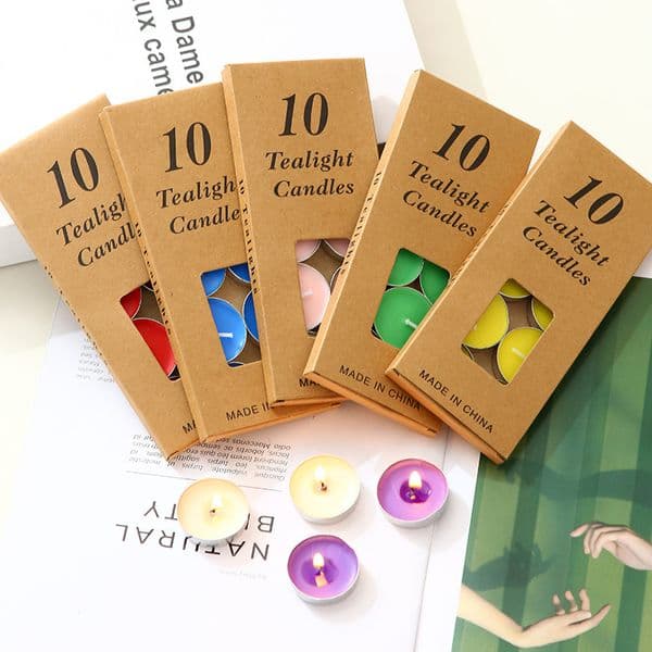 Valentine's Day 10-Pack Round Restaurant Tea House Tealight Romantic Confession Birthday Decoration Small Candles Wholesale