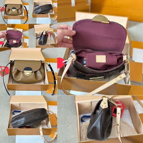 women Yuanbao hand Luxury designer Fashion shopping shoulder totes cowhide leather crossbody messenger coin purse Envelope wallet 241115 Pack