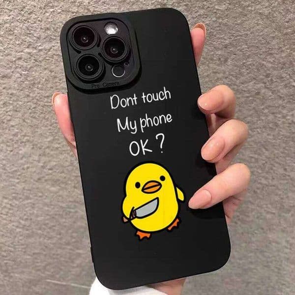 Cute Minimalist Cartoon Duck Silicone Phone Case For 17 Cases iPhone 16 Pro Max 16E 15 14 13 12 11 XS X XR 7 8 Plus Cover 26Y0228