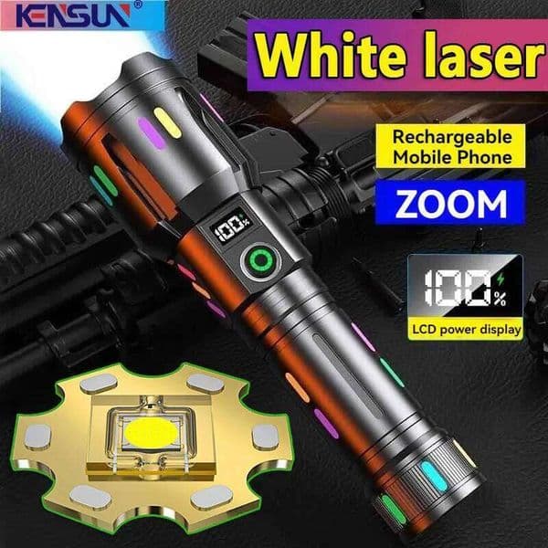 High Long Range LED Flashlight Tactical LCD Power Display USB Rechargeable Light Telescopic Zoom Torch Camping Lante Z260228