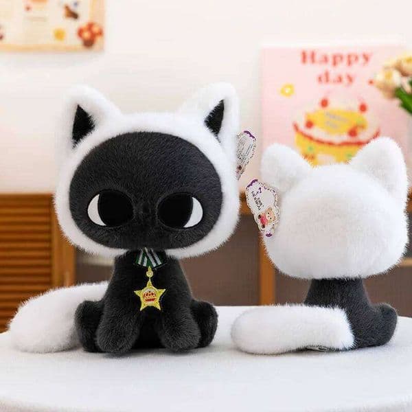 1pc 25cm/9.84in Handsome star moon cat plush toy claw machine girl office pillow children's doll C260228