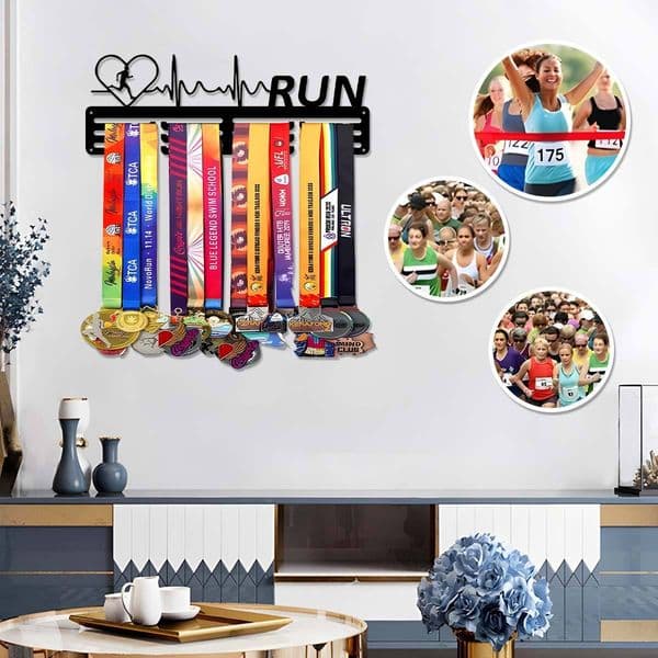 Swimming Medal Holder Hanger Black MetalIron Medal Rack Organizer Medal Stand for DancerBallet Runner