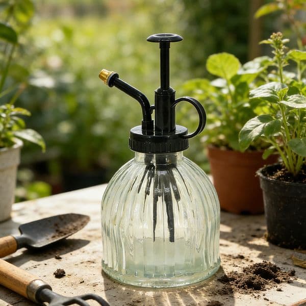 250ML Vintage Glass Mister Spray Bottle Brass Pump Nozzle Glass Sprayer for Plant Watering Garden Household Decoration