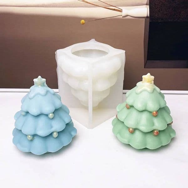 Bestseller 3D Star Christmas Tree Candle Moulds Cream Plant Colored Ball Silicone Molds Chocolate Gifts Gypsum Festival Party Decor ddmySat