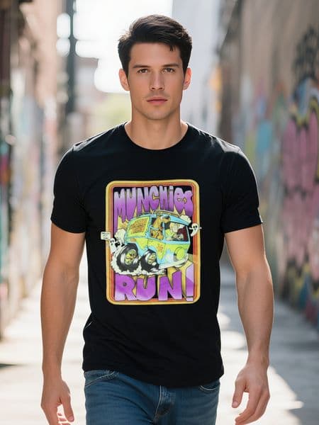 Scooby-Doo T-Shirt Men's Shaggy and Scoob Munchies Run Short Sleeve Tee
