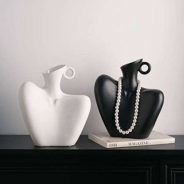 New Creative Human Vase Living Room Arrangement Container Ceramic Flower Pot Home Decoration Accessories 26W0228