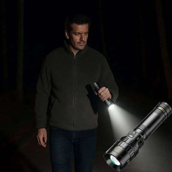 Rechargeable LED Super Bright Long Range Strong Light Fluorescent Strip Zoom Multi Function Flashlight Z260228