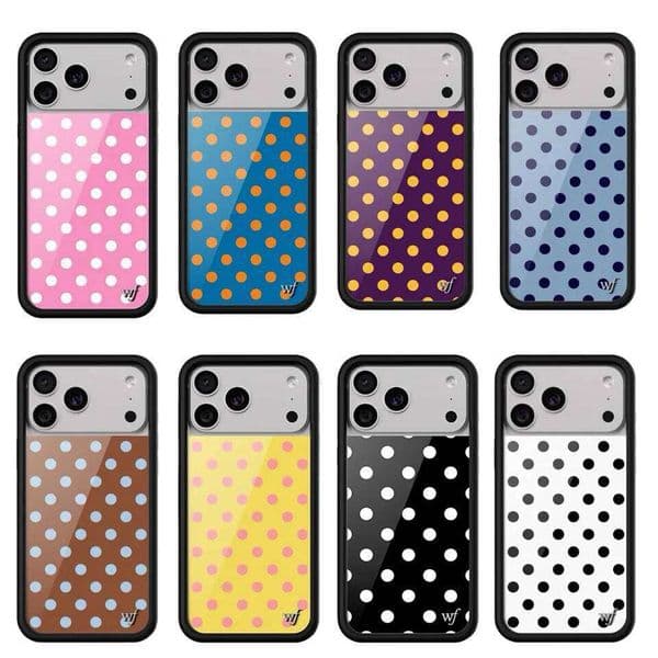 New Wildflower INS Cherry Strawberry Polka Dot Phone Case for 17 14 13 12 Pro Max 16 Plus 15 pro 3D WF Cute Cartoon Cover 26L0228