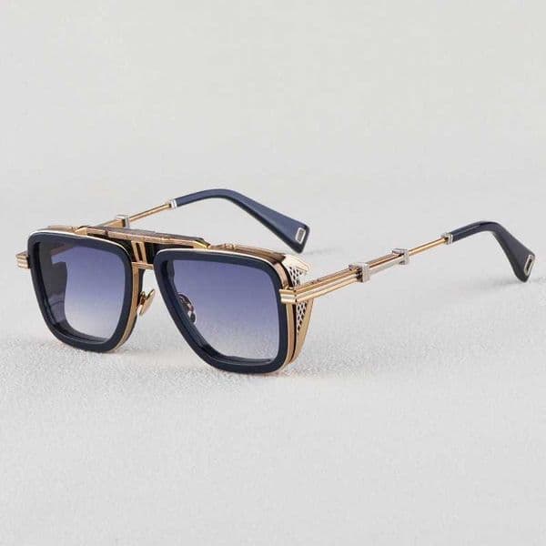 Gto Square Alloy Thick Frame Gradient Sunglasses for Men and Women High Quality Brand Designer uv400 Outdoor Trendy Eyeglasses S26228
