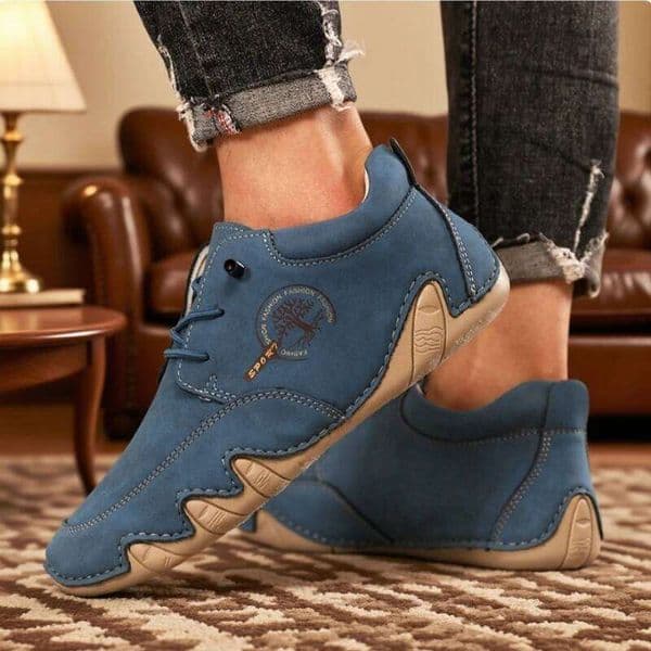 New Handmade Autumn Design Sneakers 2025 Man Breathable Casual Leather Shoes Men Ankle Boots Outdoor Fashion