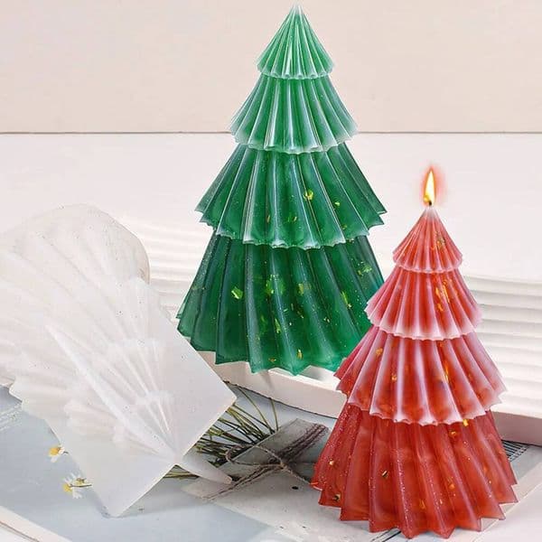 Bestseller Four Layers Christmas Tree Candle Silicone Mold Spiral Striped Taper Plant Crystal Soap Resin Chocolate Making Tool Party Decor ddmySat