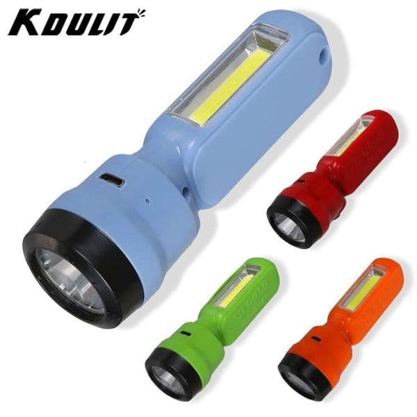 KDULIT Super Bright LED Mini Flashlights USB Rechargeable with Bulit in Battery Torch Outdoor Protable Hiking Camping Lantern Z260228