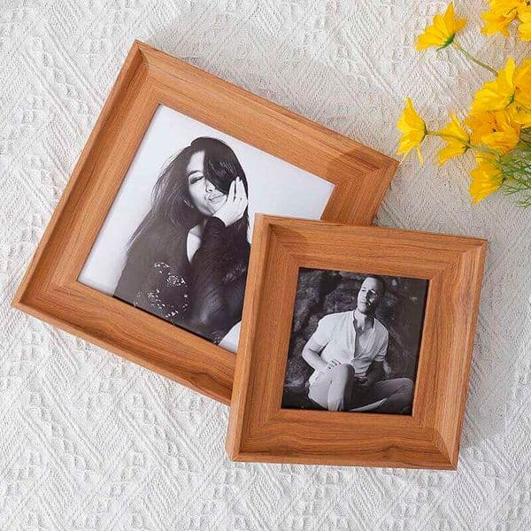1pc square yellow wood picture is 4 "5" 6 "8" photo simple small frame desktop decoration 26H0225