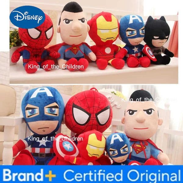Disney NEW 27cm Man Spidermaned Plush Toys Movie Dolls Marvel Avengers Soft Stuffed Hero Captain America Iron Christmas Gifts for Kids H2602281