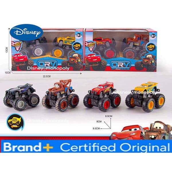 Disney Pixar Off-Road Vehicle Cars Set with Pullback Function - Lightning McQueen And Mater Dual Inertia Models Kids Toy Gift H260228