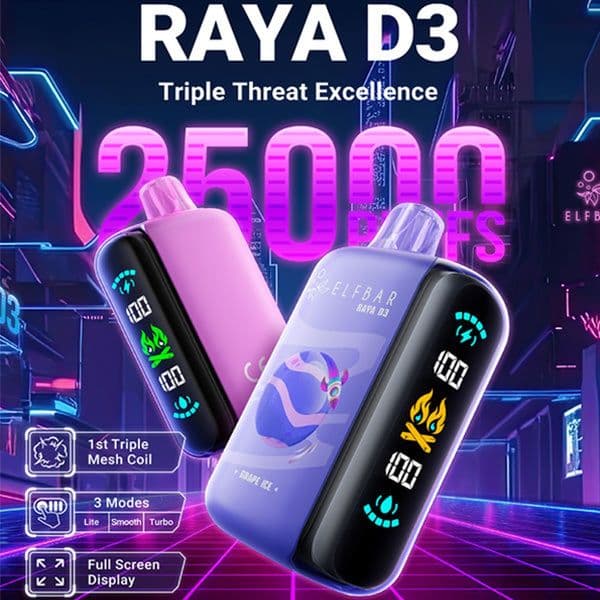 Puff Elfbar Raya D3 25000 Puffs 3 disposable vape 5% Nicotine puff Germany Warehouse Puff 25k free shipp jnr Jednorazowe Papierosy Zigarette Einweg Electronique Bar