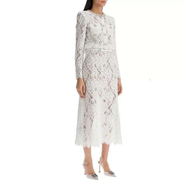 2026 spring/summer designer fashion brand social elegant temperament style lace top slim a28 fit skirt set
