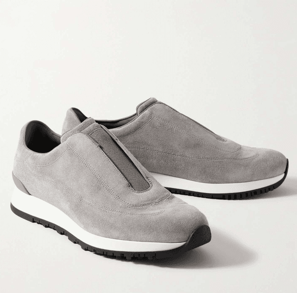 Top Luxury Men John Lobb Lift Leather Slip-On Sneaker Shoes Soft Sheepskin Lightweight Sole Trainers Comfort Party Dress Man Skatebording Walking