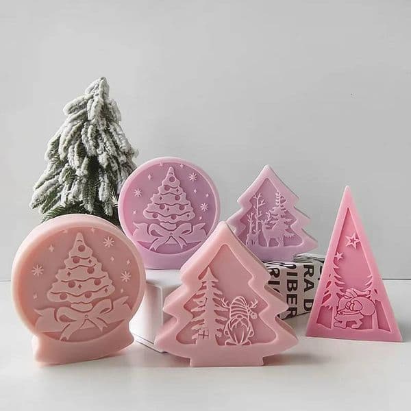 Bestseller Tree Crystal Ball Silicone Mold Handmade Aroma Candle Resin Gypsum Mould DIY Christmas Decoration Molds ddmySat