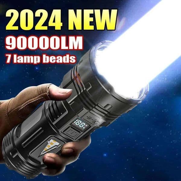 Powerful Flashlight 7 Lamp Beads Super Tactical With COB Side Light Camping Lantern USB Rechargeable Outdoor Torch Z260228